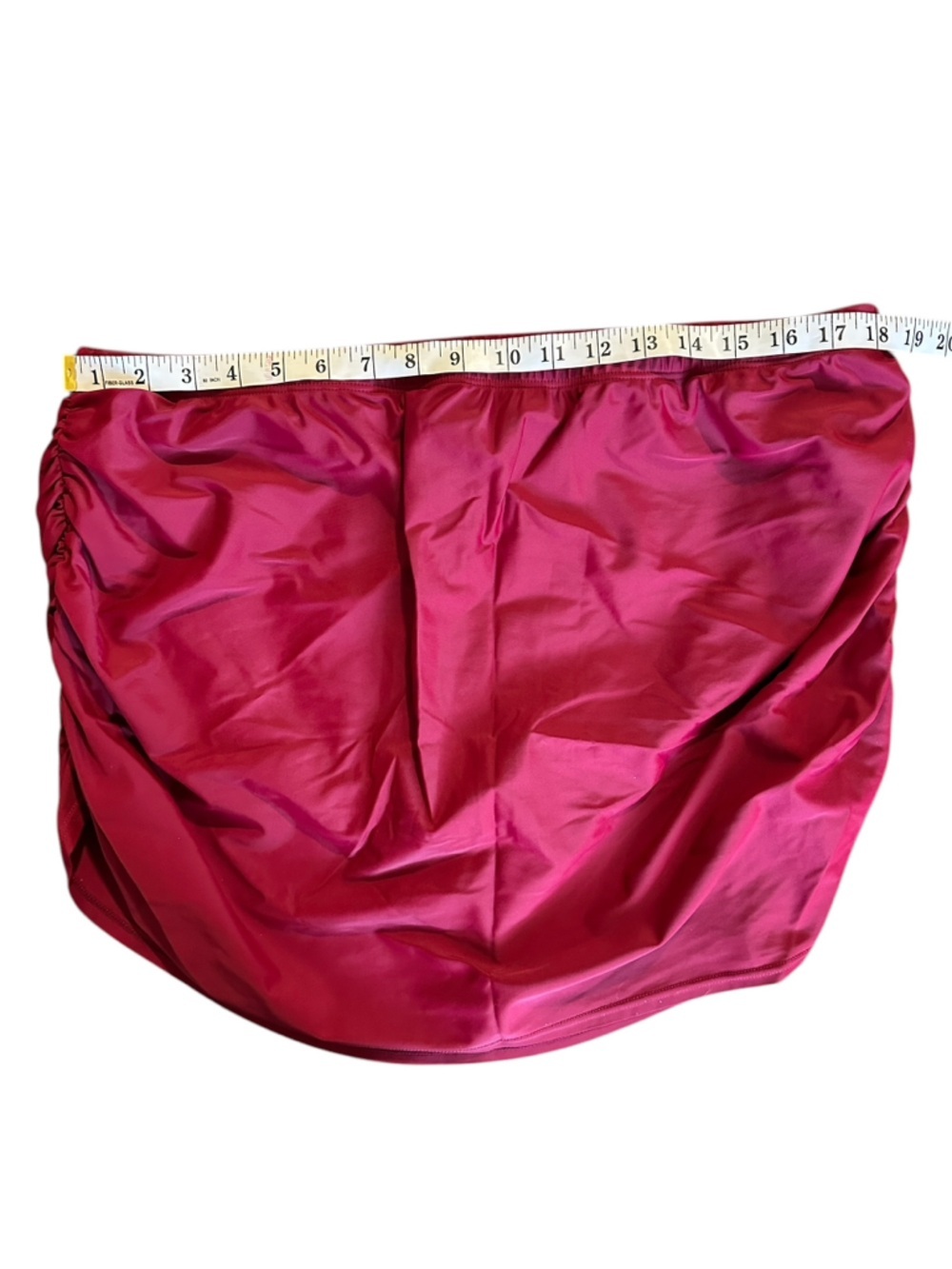 Burgundy Ruched Skirted Swim Bottom Skirt 2xl - Picture 5 of 9